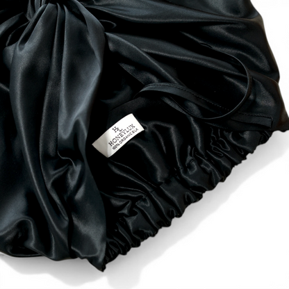 The Quiet Silk Hair Bonnet - Midnight Black-1