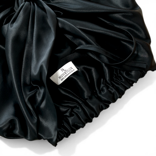 The Quiet Silk Hair Bonnet - Midnight Black-1