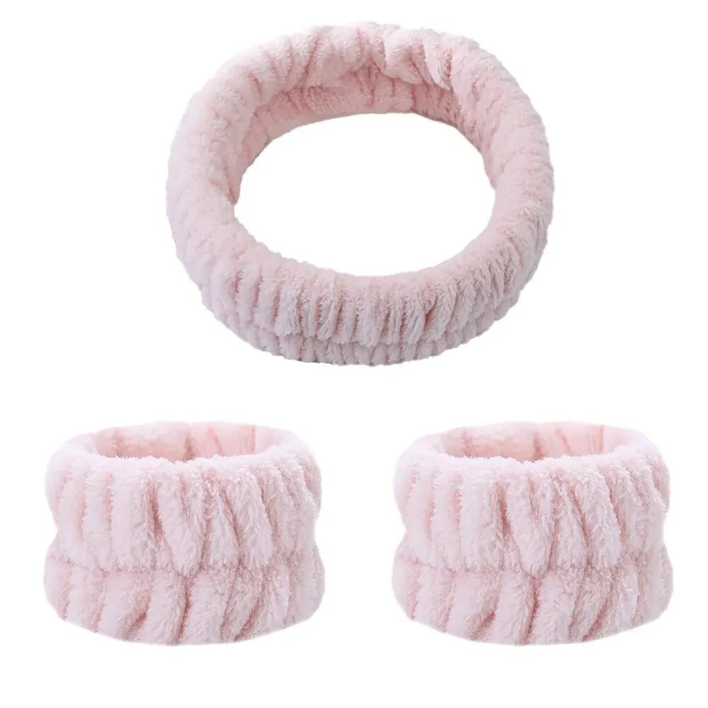 Face Wash Headband & Wristband Set