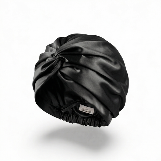 The Quiet Silk Hair Bonnet - Midnight Black-0
